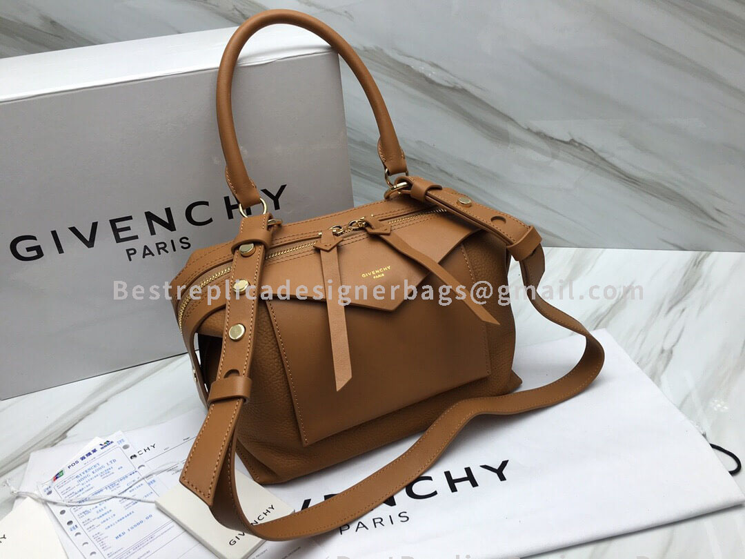Givenchy Sway Small Leather Top Handle Bag Caramel GHW 29998-2